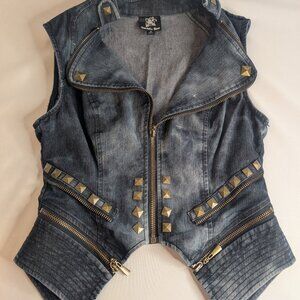 Juniors size small denim vest with zippers